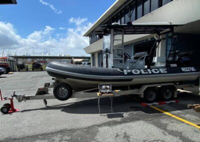 Boat and trailer weighing to check towing weight and compliance